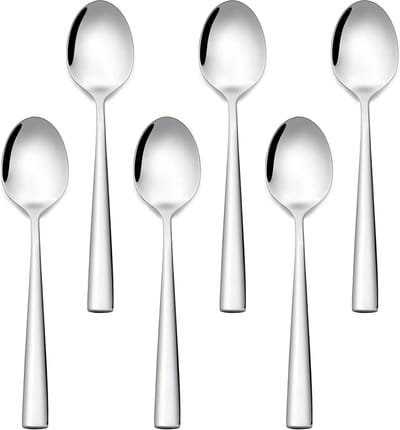 Elegante roestvrijstalen theelepels set van 6 - Modern design en spiegelglans