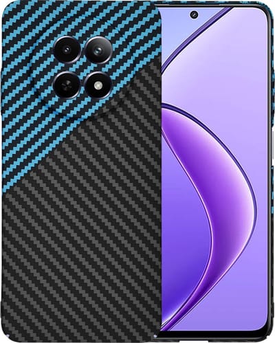 Hoesje geschikt voor Realme 12x - Techsuit Carbonite FiberShell Carbon Back Cover - Blauw/Zwart
