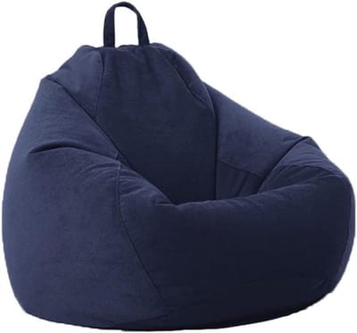 Zitzakhoes Corduroy - Opbergzak Speelgoed - Speelgoed Opbergen - Zachte Kwaliteit - 60 x 70 cm - Donkerblauw