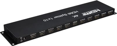 DrPhone SameVision 4K HDMI Splitter 1×10 – 4K60Hz HDMI 2.0 Video Distributor – 1 Bron naar 10 Schermen – Voor Playstation, Camera, PC, TV & Monitor