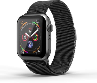 Superdry Chainmail Roestvrij Staal Bandje voor Apple Watch Series 7 (41mm) - Zwart