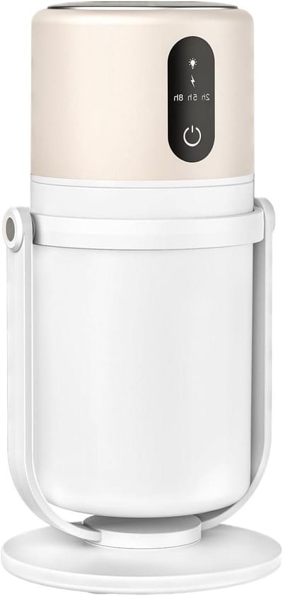 Luchtbevochtiger Bureau - Vernevelaar Kamer - Binnenklimaat Verbeteren - Stille Werking - 300 ml Reservoir - Crèmekleurig