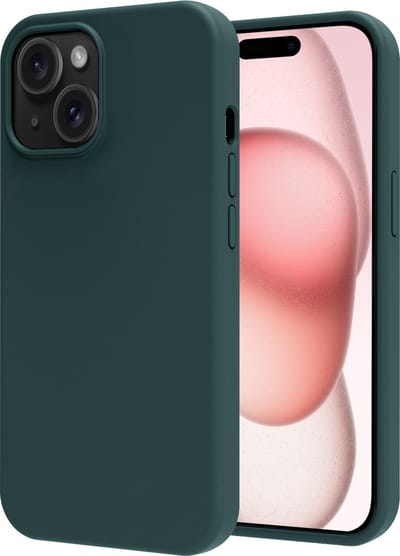 Hoesje - Geschikt voor Apple iPhone 15 - Sterk & Shockproof - Hoes Cover - Siliconen Case - Donkergroen