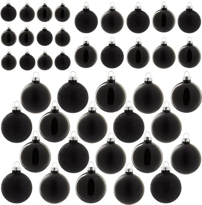 Home kerstbal (set van 42) (ø7 cm) zwart