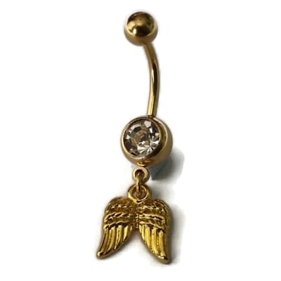 Aramat Jewels | Piercings | Navelpiercing met Zirkonia Steen Goudkleur | | | |10mm | Staal | Volwassenen | Verkleurd niet