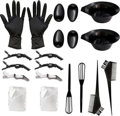 Complete Haarkleurset met 24 Stukken - Verfbenodigdheden, Kom, Kwast en Handschoenen voor Thuisgebruik en DIY Salonervaring