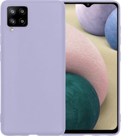Hoesje - Geschikt voor Samsung Galaxy A12 - Sterk & Shockproof - Siliconen Case - Hoes Cover - Telefoonhoes - Lila