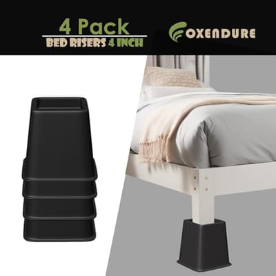 Bedmeubelverhoger 4 inch - veelzijdige meubelverhoger met 250 kg ondersteuning - set van 4