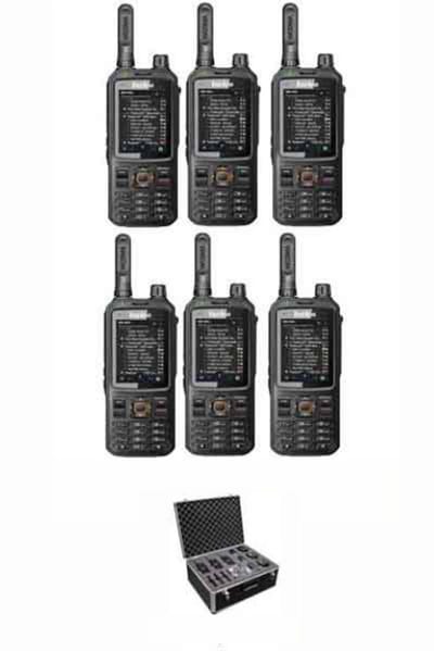Set van 6 Inrico T320 V2 4G LTE Zello Portofoon, GPS, Wifi met koffer