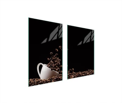 TMK ArtDeko Serie - Glas Beschermplaat - 65x52 - Hartglas - Veelkleurig