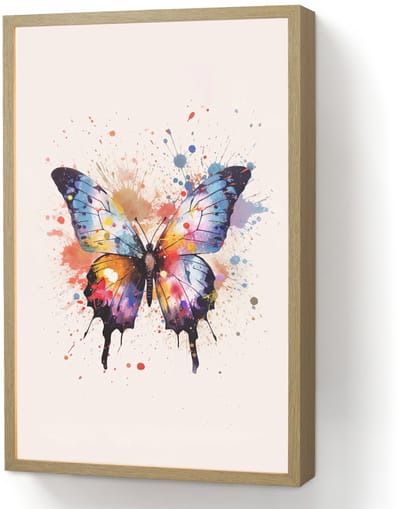 Nachtlampje 40x60 cm - Kinder lamp - Vlinder - Roze - Verf - Kleurrijk - Tafellamp kinderkamer draadloos - Slaapkamer lampje - Bedlamp kinderen - Kinderlampje - Wandlamp babykamer - Nachtlampjes