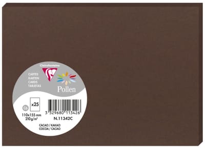 Clairefontaine Pollen - Kaart - 110x155mm - C6 - Cacao - Bruin - 25 stuks