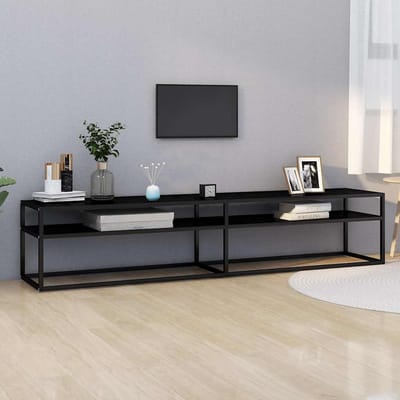 vidaXL - Tv-meubel - 200x40x40,5 - cm - gehard - glas - zwart