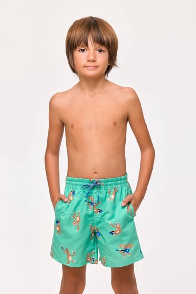 Woody zwemshort luiaard groen - 251-12-QWW-W/958 - maat 16 jaar