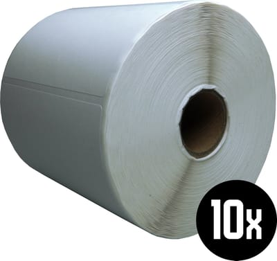 DULA Compatible Zebra Labels 90x50mm - 1000 etiketten per rol - kern 25mm - Wit - Permanent - 10 rollen