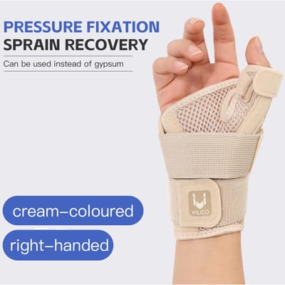 Attelle de Support de Poignet Respirante pour Tunnel Carpien Arthrite Entorse de la Main Tendinite Soulagement Attelle Professionnelle Protectrice beige