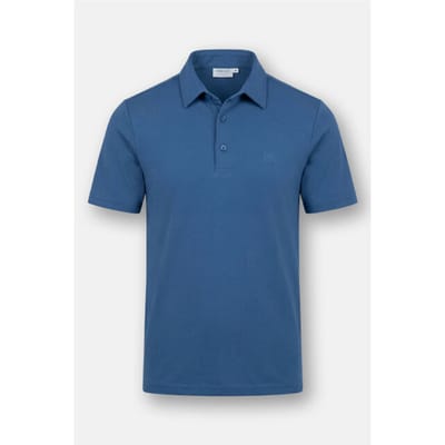 Vercate - Heren Polo Korte Mouw - Strijkvrij Poloshirt - Blauw - Slim Fit - Excellent Katoen - Maat: S