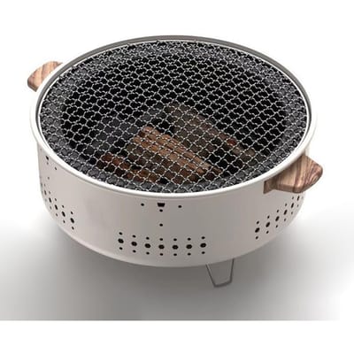 Gril portable en acier inoxydable au charbon de bois Grill de barbecue d'extérieur avec grille de cuisson amovible Conception compacte pour le camping black
