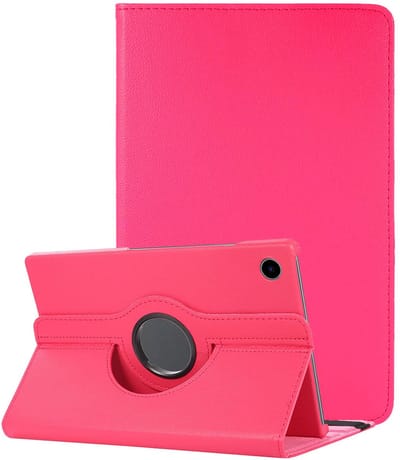 Hoesje - Geschikt voor Samsung Galaxy Tab A9 - 360 Graden Draaibare Hard Cover Case - Tablet Hoes Draaibaar - Donkerroze