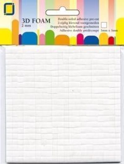 JeJe Foamblokjes - 400 dubbelzijdig klevende blokjes van 5x5mm - 0.5mm