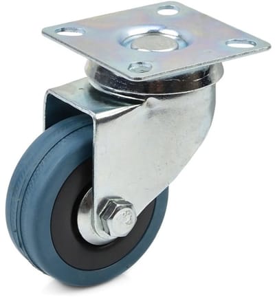 GEKO Zwenkwiel met stalen plaat - 50mm - Polypropyleen kern - Rubberen band - 50kg draagvermogen
