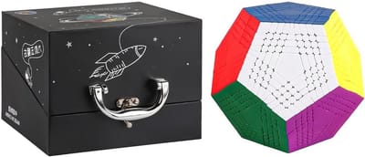 Oostifun Shengshou 9 x 9 x 12 Megaminx Dodecaeder Block Puzzle 9x9 12 Surface Gigaminx Rotatable Magic Riddles Cube Stickerless Multicolor Toy 9 Layers Megaminx dice
