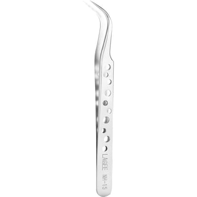 Wimpers enten Roestvrijstalen pincet Wimperextensie-tool(NH-15 Gebogen) white