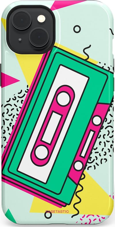 Casetastic Hoesje Geschikt voor Apple iPhone 15 Plus Magsafe - Stijlvolle Beschermende Duo-layer Case - Retro 80s muziek