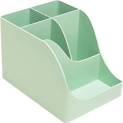 Exacompta pennenhouder Pen Wave Autentik, 5 vakken, gemaakt van gerecycled plastic, Scandinavisch ontwerp, voor kantoor & thuiskantoor, salie