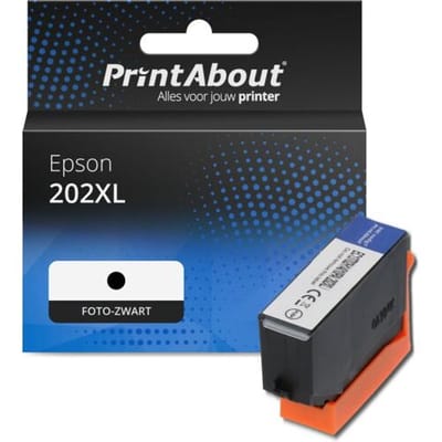 PrintAbout Inktcartridge 202XL (C13T02H14010) Foto-zwart Hoge capaciteit geschikt voor Epson