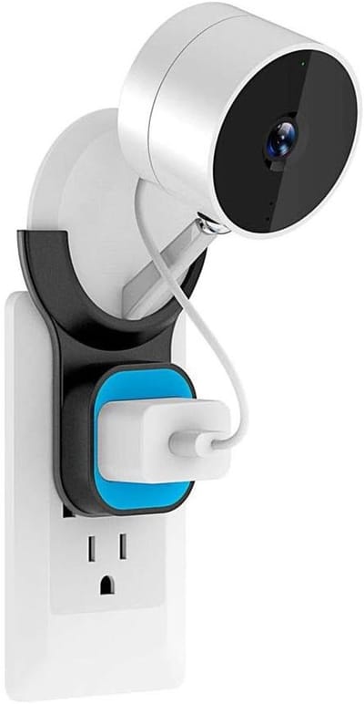 Camera Wandhouder - Stopcontact Accessoire - Veilige Bevestiging Camera - Geen Schroeven Nodig - 7 cm Armlengte - Zwart