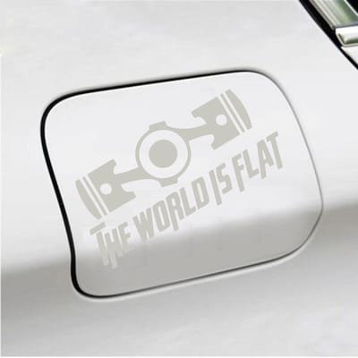 Bumpersticker - The World Is Flat - 14 X 19 - Zilver
