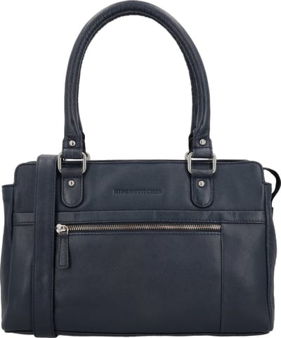Hide & Stitches Mississippi Handtas Dames - Schoudertas met afneembare schouderband - Tas van 100% Leder - Blauw