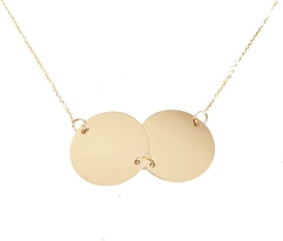 Gouden ketting met dubbele ronde hanger