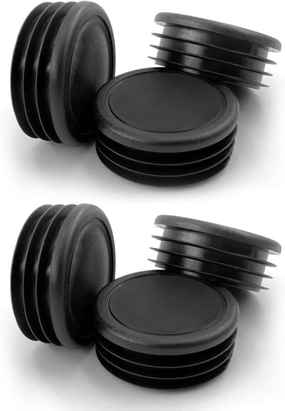 Ronde Louver Plugs 50mm voor Buisafsluitingen, UV-bestendige Eindkappen van PE, Weerbestendige Stoppen voor Stalen en Aluminium Buizen (6 Stuks)