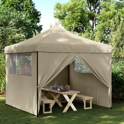 vidaXL - Partytent - 292 - x - 292 - x - 315 - cm - Taupe - Oxford - Stof