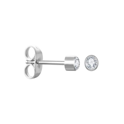 Aramat Jewels | Oorbellen | Stalen Kristallen Oorbellen - 3mm - Transparant | | | |3mm | Staal | Kinderen, Volwassenen | Verkleurd niet
