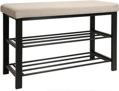 Schoenenbank met Opbergruimte en Gevoerde Zitting - 81 x 32 x 46 cm