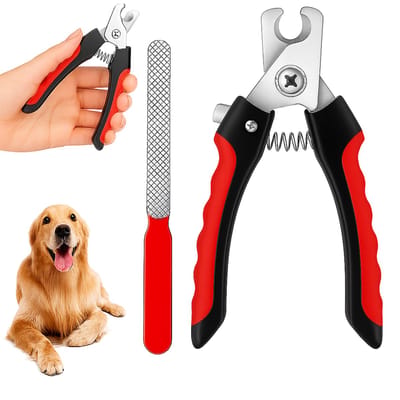 2-Delige Nagelschaar & Nagelvijl Set Voor Hond & Kat I Nagelknipper/Nageltang/Nagelschaar Dier I Met Veiligheidsstop