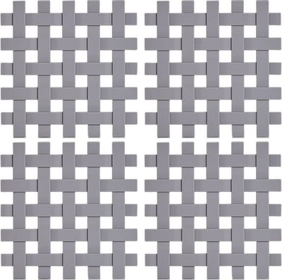 Set van 4x stuks grijze pannenonderzetters gevlochten siliconen 17 x 17 cm - Keukenbenodigdheden - Kookbenodigdheden - Onderzetters