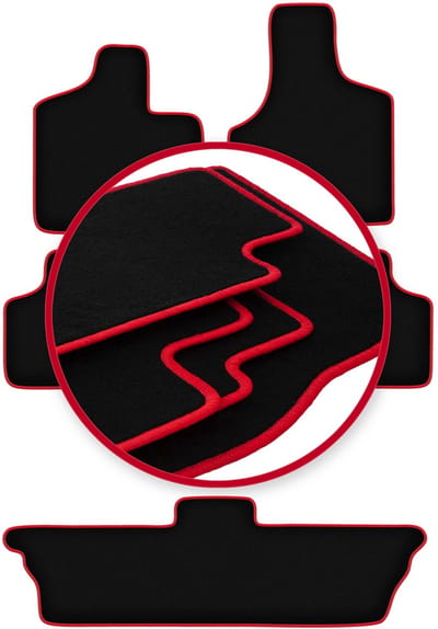 CARLUX-RED automatten voor: Chrysler Grand Voyager III 7-zits (2001-2007)