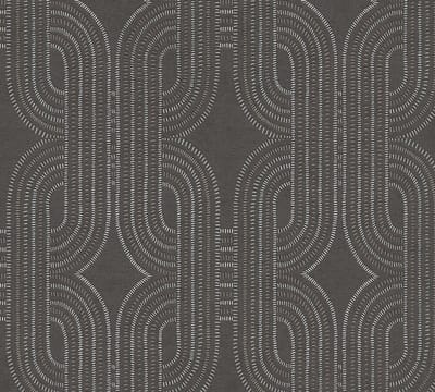 RETRO BEHANG | Grafisch - Zwart Bruin Metallic - A.S. Création French Affair