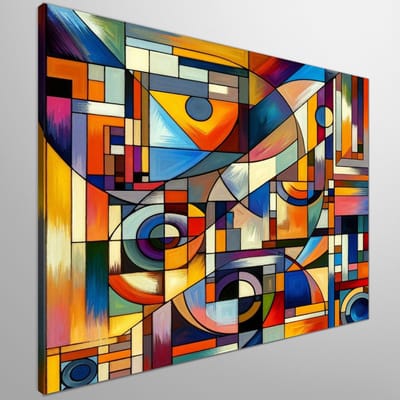 Pop art picasso schilderij | Picasso's playful pop art masterpiece: a whimsical whirl of colors | Kunst - 60x60 centimeter op Canvas | Foto op Canvas