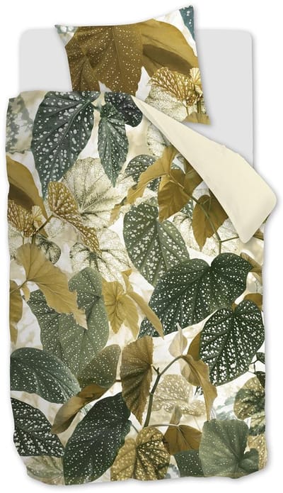 Beddinghouse Begonia dekbedovertrek - Eenpersoons - 140x200/220 - Olijfgroen