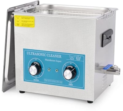 Ultrasoonreiniger 10L met mechanische bediening, staal, verwarming en timer, 40kHz