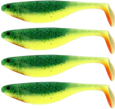 Westin ShadTeez - Fireflake - 7cm - 4g - 4 Stuks - Geel