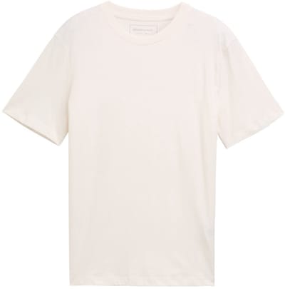 Tom Tailor Denim - Basic T-shirt in effen kleuren - Maat XXL - Gardenia White