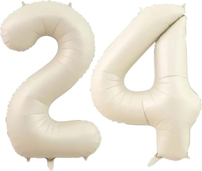Cijfer Ballonnen Ballon Cijfer 24 Verjaardag Versiering Feest Helium Ballonnen Cijferballon Folieballon Wit Xl Formaat