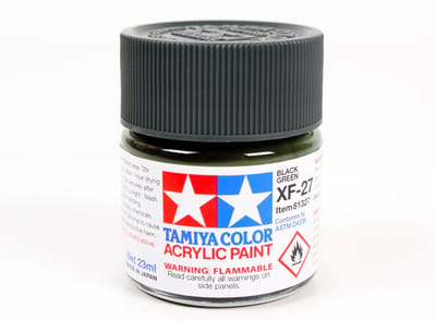 Tamiya Hobbyverf Acrylverf - XF-27 Black Green - Matt - Acryl - 23ml Verf potje - 23 ml