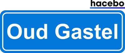 Hacebo - Plaatsnaam Sticker - 29x10 CM - Oud Gastel sticker - Verkeersborden sticker - grappige cadeaus - Oud Gastel